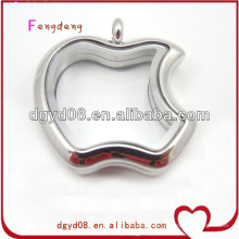 Apple Shape Keepsake Locket Pendants In Stainless Steel